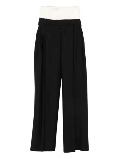 ROHE LAYERED-EFFECT PLEATED TROUSERS