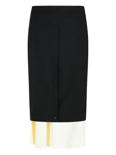 Rohe Layered-hem Midi Skirt In Black