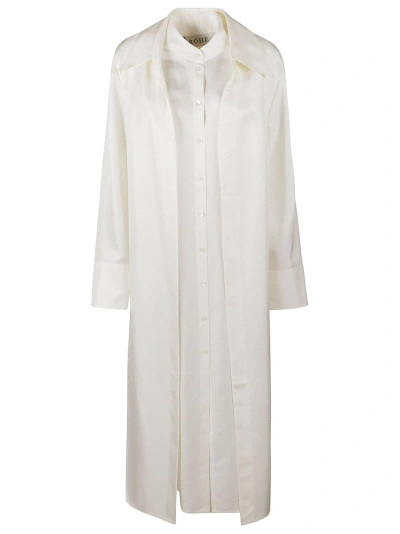 Rohe Layered Long Shirt Dress In Cream