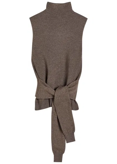 Rohe Layered Merino Wool And Cashmere-blend Top In Brown