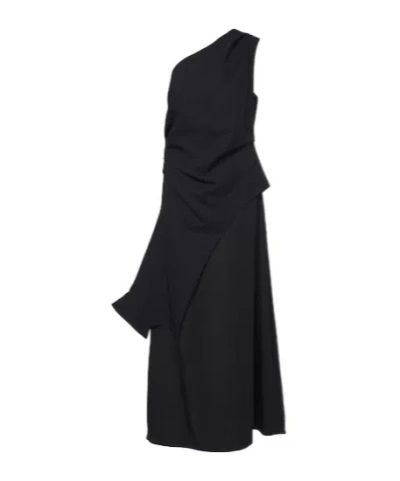 Rohe Layered One-shoulder Dress In Black