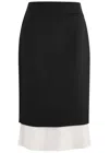 Rohe Layered Silk-satin And Woven Midi Skirt In Black