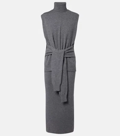 ROHE RÓHE LAYERED WOOL AND CASHMERE-BLEND MAXI DRESS