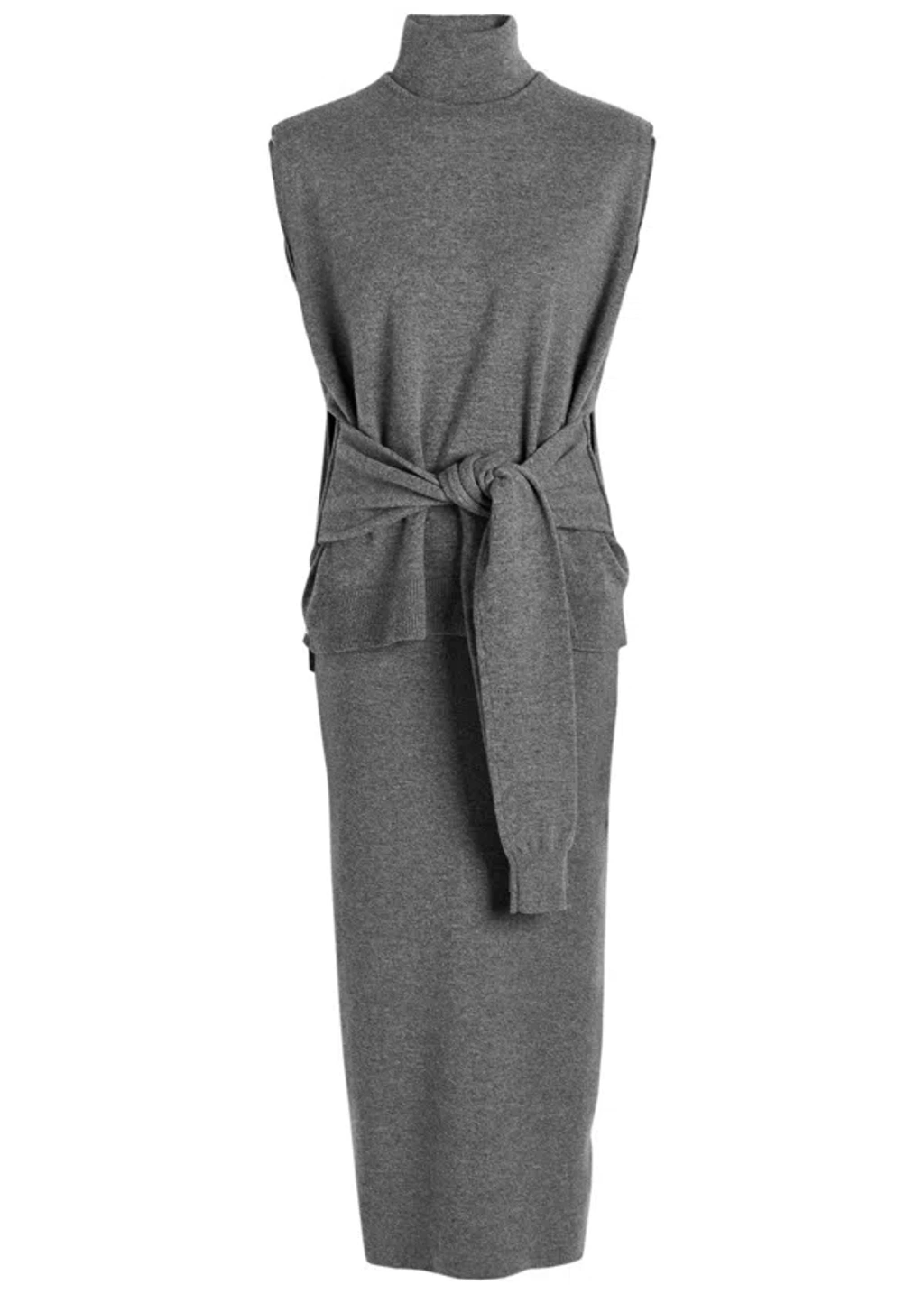 Rohe Layered Wool-blend Midi Jumper Dress In Gray | ModeSens