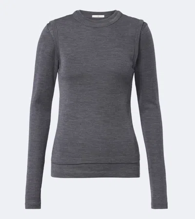 Rohe Róhe Layered Wool Sweater In Gray