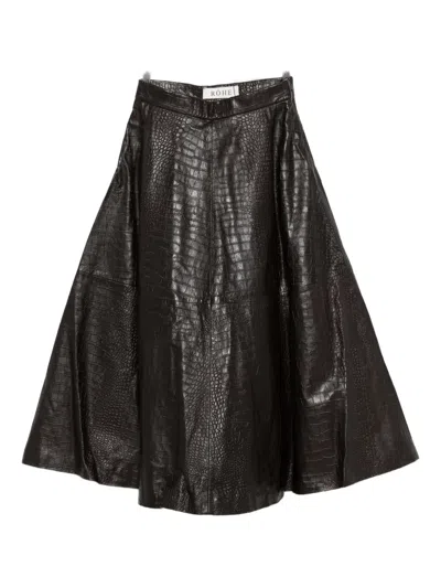 ROHE LEATHER A-LINE SKIRT