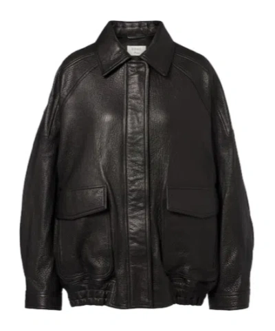 Rohe Leather Blouson Jacket In Black