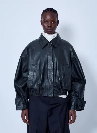 Rohe Leather Blouson Jacket In Black