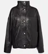 Rohe Leather Bomber Jacket In Black