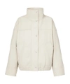 Rohe Leather Bomber Jacket In White