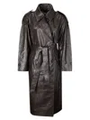 Rohe Leather Croco Coat In Animal Print
