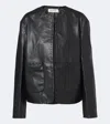 Rohe Whipstitch-trim Collarless Jacket In Black