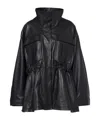 Rohe Leather Jacket With Adjustable Drawstring Waist In Black