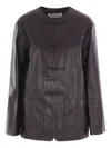 Rohe Leather Jacket In Gray