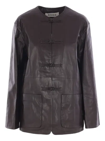 Rohe Leather Jacket In Gray