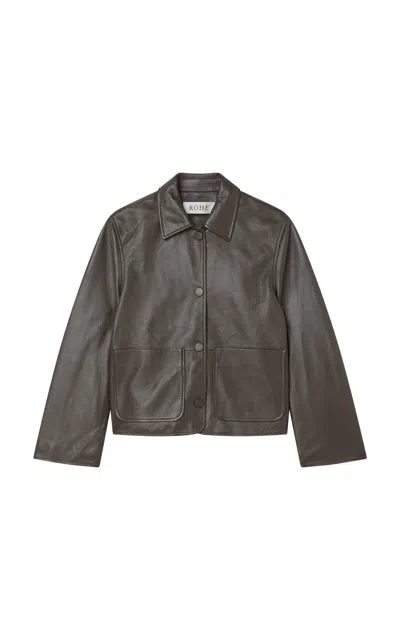 Rohe Leather Jacket In Brown