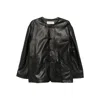 Rohe Black Jacket With Front Toggle Closure In Leather Woman In Black