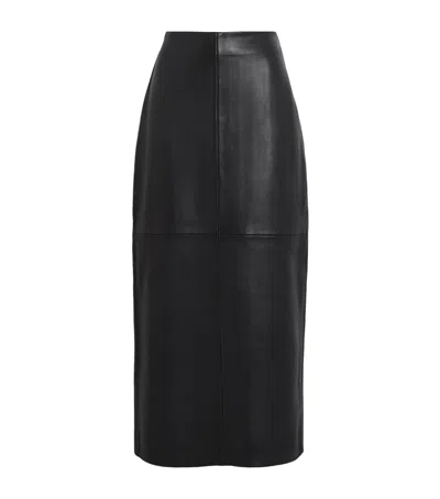 Rohe Róhe Leather Pencil Midi Skirt In Black