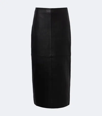 Rohe Róhe Leather Pencil Skirt In Black