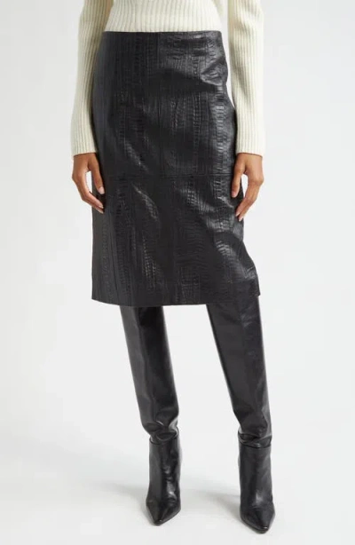 Rohe Róhe Leather Pencil Skirt In Black