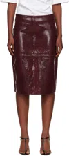 Rohe Paneled Snake-effect Patent-leather Midi Skirt In Burgundy