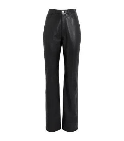 Rohe Róhe Leather Straight Trousers In Black