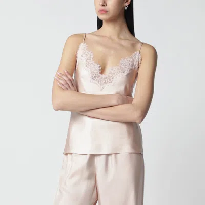 Rohe Light Pink Silk Tank Top With Lace