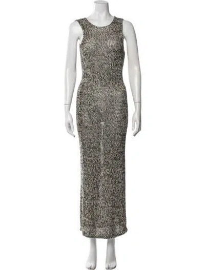 Pre-owned Rohe Linen Long Dress In Multicolor