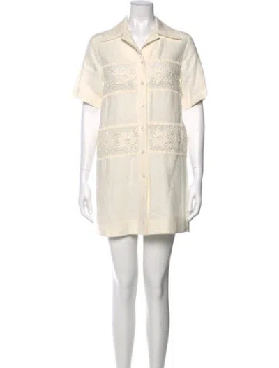 Pre-owned Rohe Linen Mini Dress In White