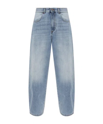 Rohe Long Denim Pants With Waistband Loops In Blue
