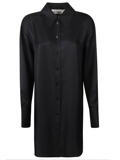 Rohe Long Plain Shirt Dress In Black