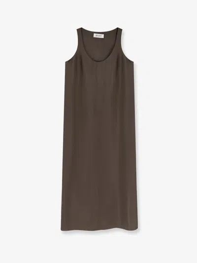 Rohe Long Silk Dress In Brown