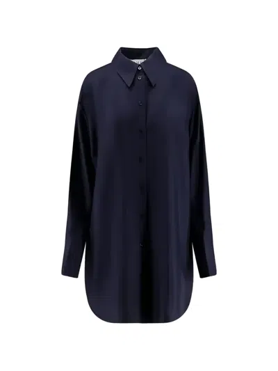 Rohe Long Silk Shirt In Blue