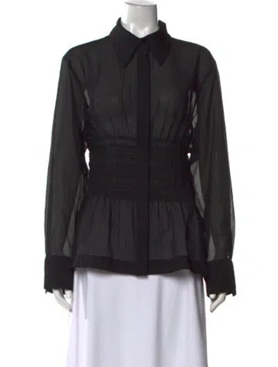 Pre-owned Rohe Long Sleeve Blouse In Black