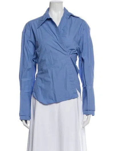 Pre-owned Rohe Long Sleeve Blouse In Blue