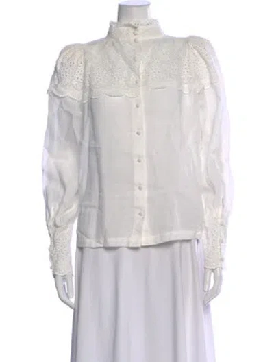 Pre-owned Rohe Long Sleeve Blouse In White