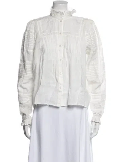 Pre-owned Rohe Long Sleeve Blouse In White