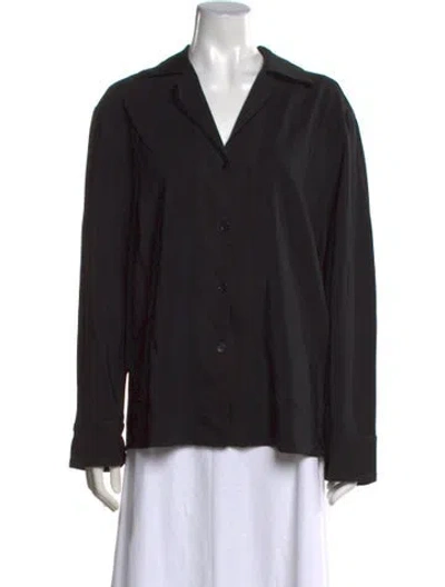 Pre-owned Rohe Long Sleeve Button-up Top In Black
