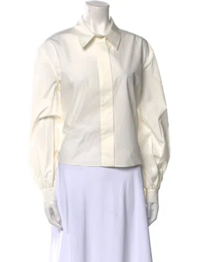 Pre-owned Rohe Long Sleeve Button-up Top W/ Tags In Neutral