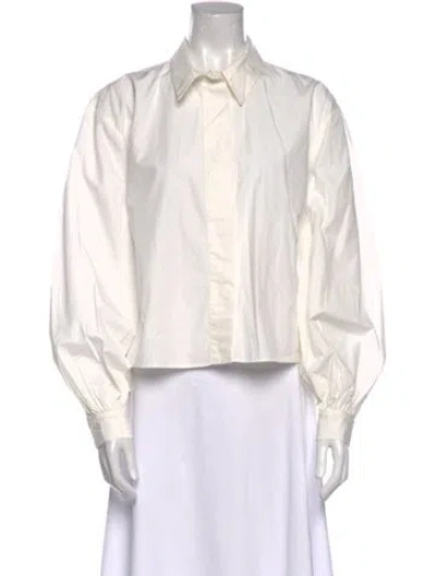 Pre-owned Rohe Long Sleeve Button-up Top In White