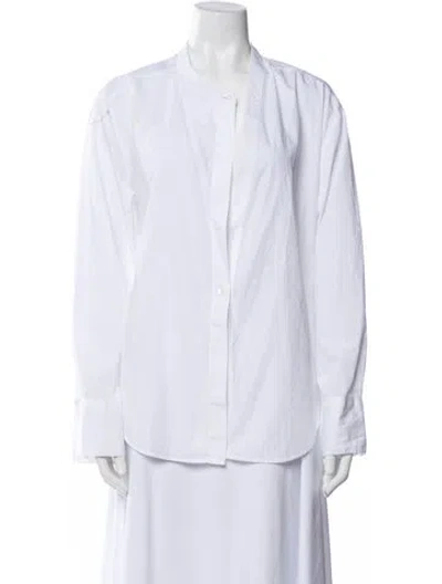 Pre-owned Rohe Long Sleeve Button-up Top In White