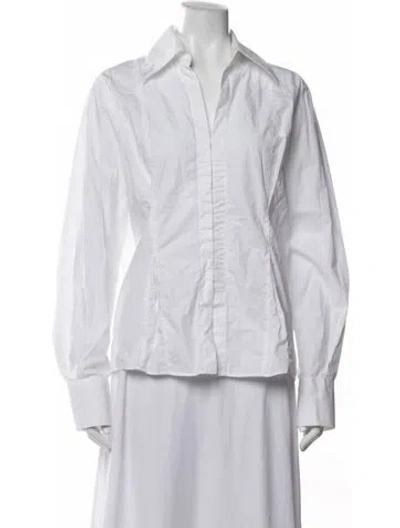 Pre-owned Rohe Long Sleeve Button-up Top In White