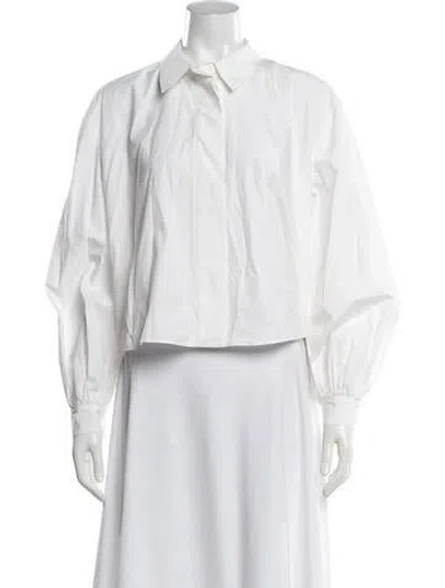 Pre-owned Rohe Long Sleeve Button-up Top In White
