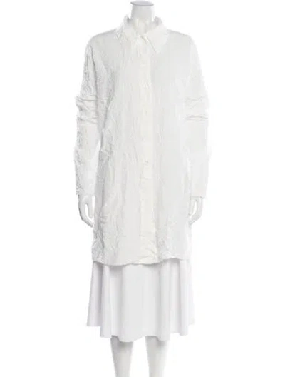 Pre-owned Rohe Long Sleeve Button-up Top In White