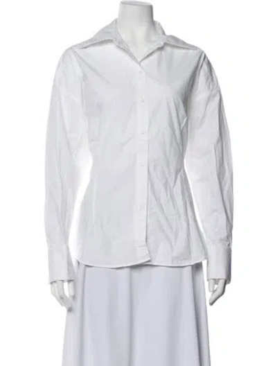 Pre-owned Rohe Long Sleeve Button-up Top In White