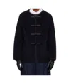 Rohe Mandarin Double-faced Wool Jacket Navy In Blue