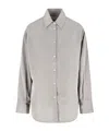 Rohe Light Grey Striped Oversized Shirt In Multi