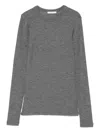 Rohe Long-sleeved Wool T-shirt In Gray