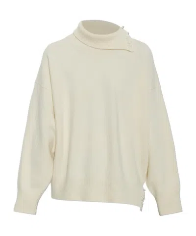 Rohe Long-sleeve Fringed Sweater In White