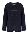 Rohe Mandarin Double-faced Wool Jacket Navy In Blue
